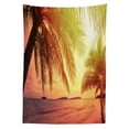 thumbnail image 3 of Ambesonne Palm Tablecloth Rectangular Table Cover, Sunset at Beach in Warm Tones, 60"x84", Multicolor, 3 of 4