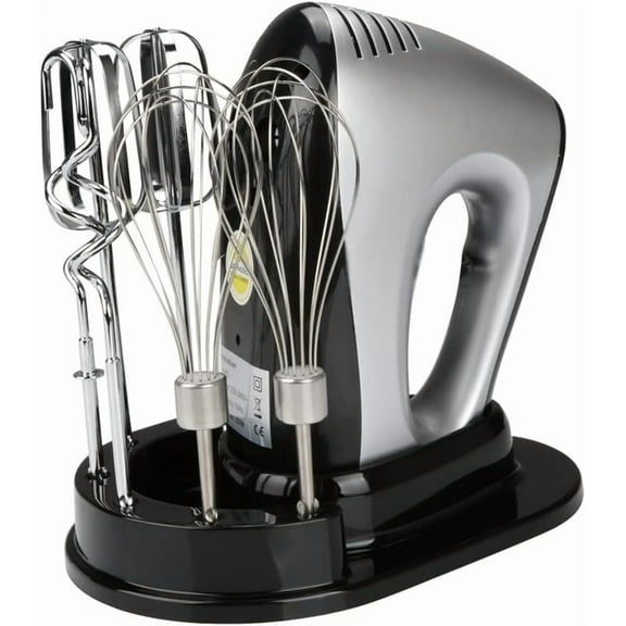 Electric Hand Mixer,300W Electric Egg Beater Hand Mixer Milk Frother Cream Foam Maker Whisk,with 5 Speeds & 6 Stainless Steel Attachments Perfect for Baking & Whisking