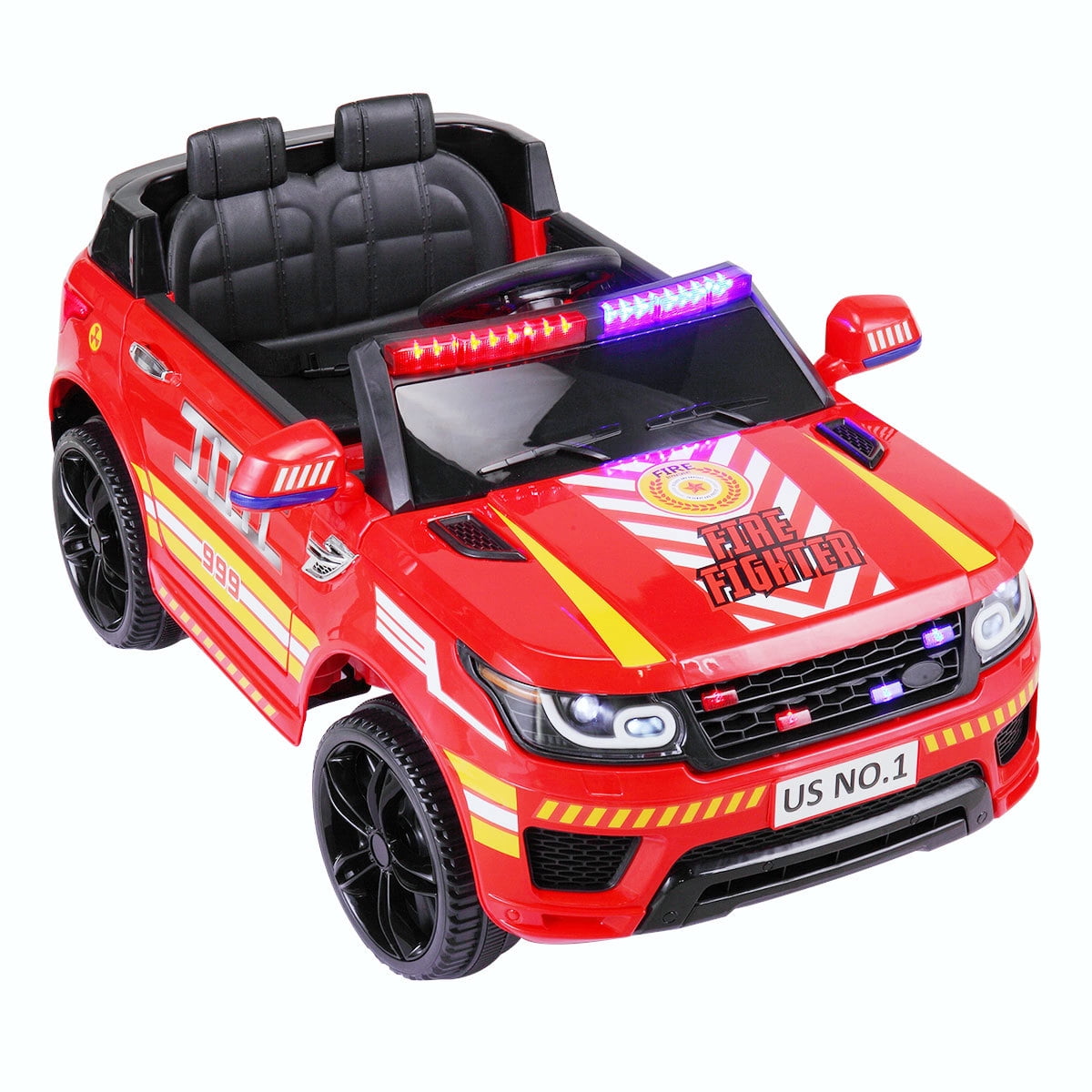 CIPACHO Kid Ride on Police Car, 12V Battery Powered Electric Truck Ride on Toy Vehicle, Red