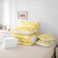 thumbnail image 6 of Feelyou Cute Love Heart Twin Bedding Sets 7-Piece for Teen, Romantic Cartoon Bedding Comforter Set, Yellow Graffiti Lines Reversible Sheet Sets, Lightweight Room Decor, 6 of 8