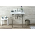 thumbnail image 3 of Kingston Brass LMS3022M86 Habsburg 30" Carrara Marble Console Sink with Brass Legs (8-Inch, 3-Hole), Carrara Marble White/Polished Nickel, 3 of 7