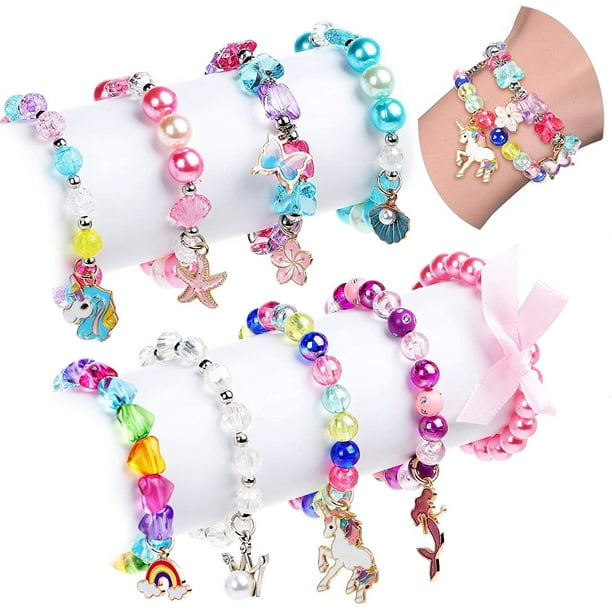 9 Pieces Colorful Unicorn Bracelet Girls Unicorn Bracelets Rainbow Unicorn  Beaded Bracelet For Birthday Party Favors (classic Style)