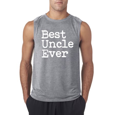Trendy USA 1077 - Men's Sleeveless Best Uncle Ever Family Humor Small Heather