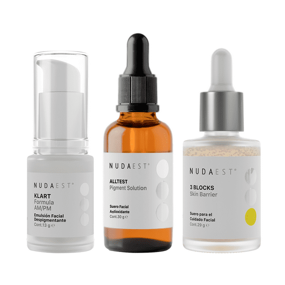 SET INTENSIVO NUDA EST para Piel con Manchas Difíciles Vitamina C Arbutina con BLOQUEADOR luz azul