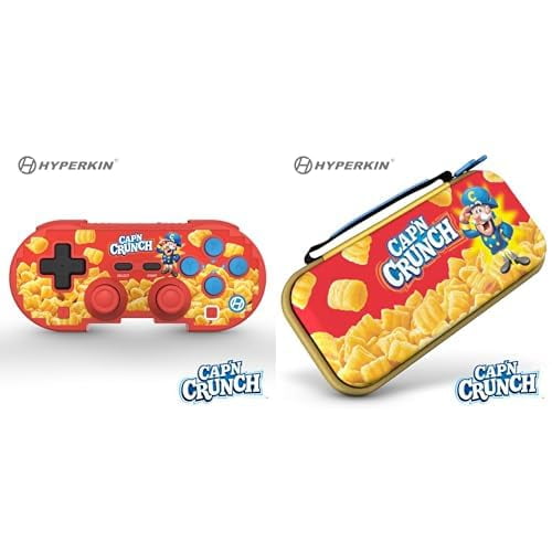 Hyperkin Cap'n Crunch Manette Sans Fil Bluetooth pour Nintendo Switch/OLED Bundle avec Étui de Transport Portable Cap'n Crunch
