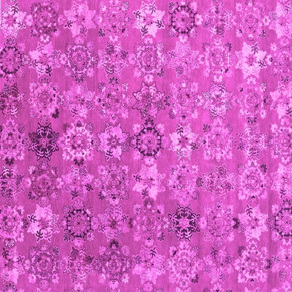 Ahgly Company Indoor Square Abstract Pink Contemporary Area Rugs, 3' Square