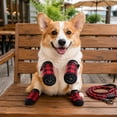 thumbnail image 7 of Dog Accessories, Dog Socks, Dog Boots & Paw Protectors, Pet Supplies for Dogs, Puppy Accessories, Red Water-Resistant Anti-Slip Traction Dog Socks, Adjustable Durable 4-Pack Paw, 7 of 7