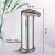 thumbnail image 4 of Dispensador automático de jabón de acero inoxidable, dispensador de desinfectante sin contacto con sensor infrarrojo, interruptor ajustable y base impermeable (plateado), 4 of 5