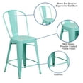thumbnail image 5 of Flash Furniture Commercial Grade 24" High Mint Green Metal Indoor-Outdoor Counter Height Stool with Back, 5 of 12