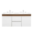 thumbnail image 5 of Modway Render 48" Wall-Mount Bathroom Vanity in White Walnut White, 5 of 10