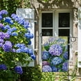 thumbnail image 4 of Welcome Spring Floral Flowers Garden Flag Double Sided, Hydrangea Decorative Yard Outdoor Home Small Decor, Summer Farmhouse Burlap Outside House Decoration 12.5 x 18, 4 of 6