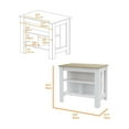 thumbnail image 5 of Oslo 2 Piece Kitchen Set, Cala Kitchen Island + Kitchen Service Cart, White / Light Oak, 5 of 6