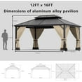 thumbnail image 2 of ASJMR 12x16 FT Hardtop Gazebo Double Roof with Metal Frame,Outdoor Pavilion with Curtains and Nettings,Garden Tent For Courtyards Backyards Decks Grass,Sand, 2 of 7