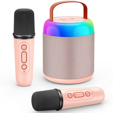 Karaoke Microphone for Kids, Mini Karaoke Machine with 2 Microphones, Portable Bluetooth Speaker Microphones for Adults, Gifts for 3 4 5 6 7 8  Year Old Girls Boys