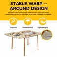 thumbnail image 4 of Vintage Coffee Table Cloths for 3 Foot Rectangle Tables, Modern Farmhouse Coffees Brown Retro Patio Waterproof Elastic Fitted Tablecloths, Washable Rectangular Table Cover for Camping, 4 of 8