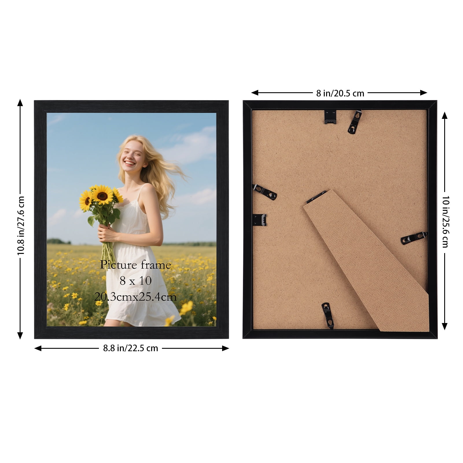 Giftgarden 8x10 Picture Frame Set of 7, Black Photo Frames 8 by 10 for Wall and Tabletop Display