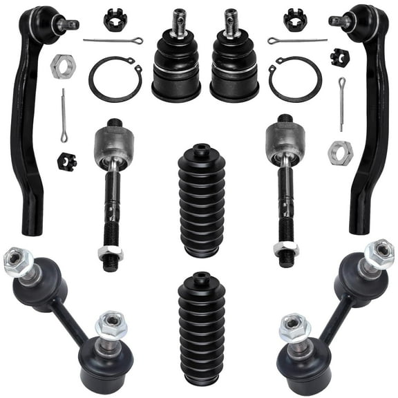 Detroit Axle - 10pc Front Suspension Kit for 1998-2002 Honda Accord 1999-2003 TL 2001-2003 CL 2 Lower Ball Joints 4 Inner Outer Tie Rods 2 Sway Bar Links 2 Boots Replacement