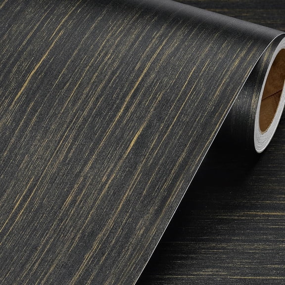 Textured Black and Gold Wallpaper Peel and Stick Black and Gold Contact Paper for Cabinets Countertops Desk Covering Waterproof Renter Friendly Wallpaper for Bathroom Apartment 15.8X78.8