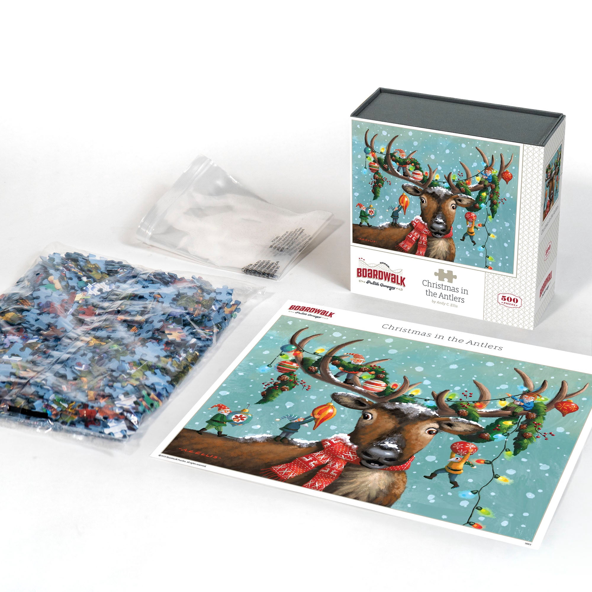Christmas in the Antlers - 500 Piece Boardwalk Jigsaw Puzzle