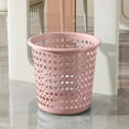 thumbnail image 3 of QAWAEY Garbage Can Trash Can Office Waste paper Bin Perforated Trash Can Garbage Can Wastebaskets For Bathroom Bedroom Office Kitchen Small Space Living Trash Bin(R,Plastic), 3 of 6