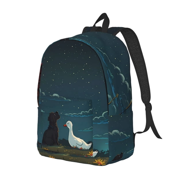 Fotbe Farm Dog Duck Moonlight Mochila de Lona con Estampado, Mochila Duradera, Mochila Versátil de Alta Calidad, Mochila Compacta Vintage-Medium