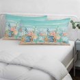 thumbnail image 4 of Coastal Beach Pillow Protectors with Zipper Standard Size, Ocean Wave Summer Sea Starfish Coral Teal Beige Soft Brushed Microfiber Breathable Throw Pillow Covers, Pillowcase for Couch Sofa 20"x26", 4 of 9
