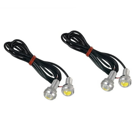 

2pcs Universal Waterproof 18mm Eagle Eye LED Lights Car Motor Turn Signal Fog Light DRL Tail/Head Backup Lights Bulbs (White Ligh