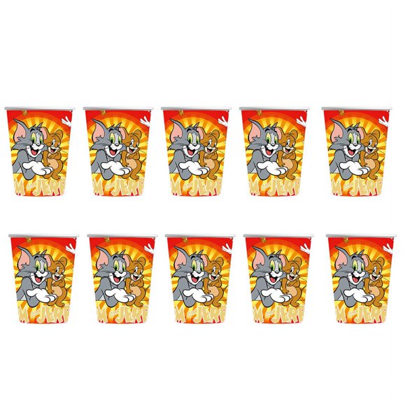 Tom and Jerry Party Supplies Cups Birthday Tableware Disposable Paper Mouthwash Drinking Cups