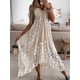 thumbnail image 2 of Summer Boho Long Dresses Women Lace V-neck Spaghetti Strap Dress Ladies Off Shoulder Beach Sundress White Dress Vestidos De Mujer, 2 of 5