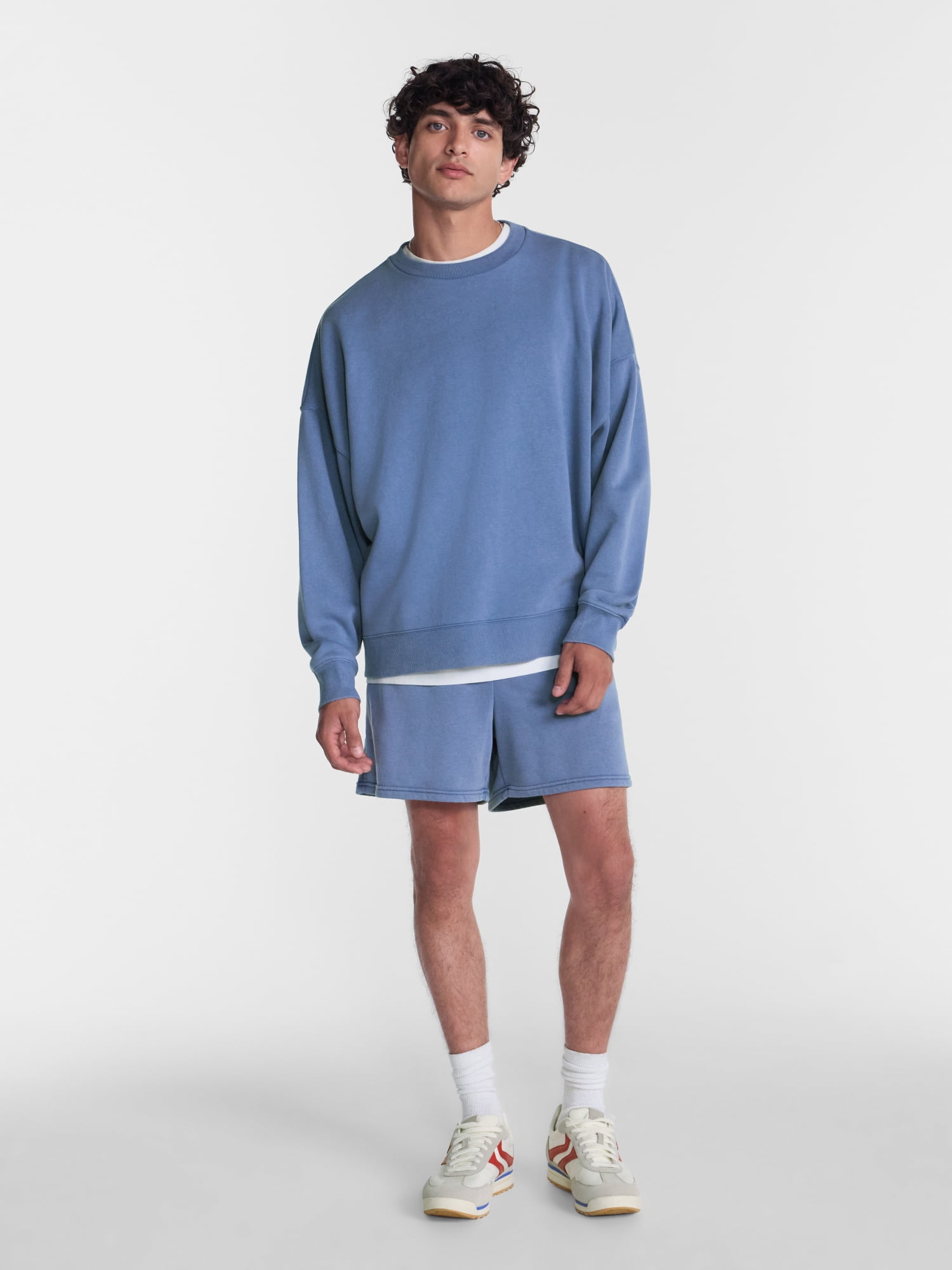 No Boundaries Crewneck Fleece Sweatshirt with Long Sleeves, Men's XS-4XLT