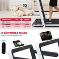 thumbnail image 5 of Up To 7.6MPH 2.25HP 2 in 1 Treadmill Jogging Folding Electric Treadmill Walking Jogging Machine for Home Office with Remote Control, White, 5 of 9