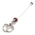 thumbnail image 4 of Jiaroswwei Women Baby Feet Flexible Bar Pregnancy Maternity Belly Navel Ring Body Piercing, 4 of 5