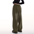 thumbnail image 4 of Pantalones deportivos retro americanos para mujer, primavera y otoño, cintura alta, pierna ancha, adelgazantes, pantalones rectos de otoño e invierno, pantalones deportivos casuales de diseño versátil, 4 of 6