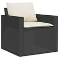 thumbnail image 2 of vidaXL 4 Piece Garden Sofa Set with Cushions Black Poly Rattan, 2 of 5