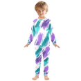 thumbnail image 6 of FORMRS Long Sleeve Top and Pants Pajama Set for Niños 2-Piece Sleepwear, Sizes 18M-8Y, Green Drawing, 6 of 6