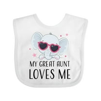 Inktastic Elephant My Great Aunt Loves Me Boys or Girls Baby Bib