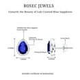 thumbnail image 4 of Rosec Jewels Lab Grown Blue Sapphire Teardrop Stud Earrings for Women with Diamond, 18K White Gold, 4 of 6