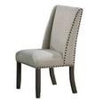 thumbnail image 2 of Alex Dining Side Chair Set of 2, Wingback, Nailhead Brown Wood, Beige, 2 of 5