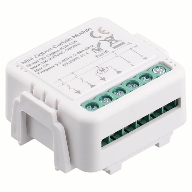 2X Zigbee Switch Light Curtain Dimmer Smart MINI Module C04 Control Breaker Curtain Switch Module Zero Fire Smart Switch