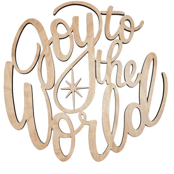 Krafty Supply 1/4" Birch Wood Joy to the World Wood Words Cutout | Merry Christmas wood | Christmas wreath | Christmas Door hanger | Wood Shapes | 4"