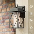 thumbnail image 5 of Aary Modern Black Farmhouse Indoor/Outdoor Lantern LED Patio Wall Lantern Wall Sconce Frosted Cylinder Glass - W6"*H10.8" *E6.8", 5 of 5