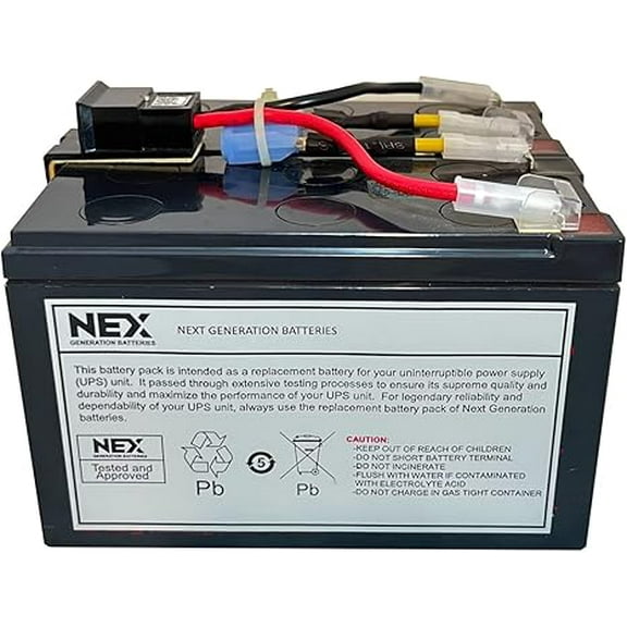 RBC48-NEX, UPS Battery Replacement #48, Compatible with APC Battery Smart-UPS Models: SMT750, SMT750US, SUA750, and Select Others by NEX