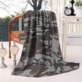 thumbnail image 2 of Brown Gray Camo Abstract Shapes Pattern Blanket,Comfortable Soft Flannel Throw Blanket,All Season,Warm Lightweight Blankets for Sofa Bed Couch Living Room Chair,60"x80", 2 of 4