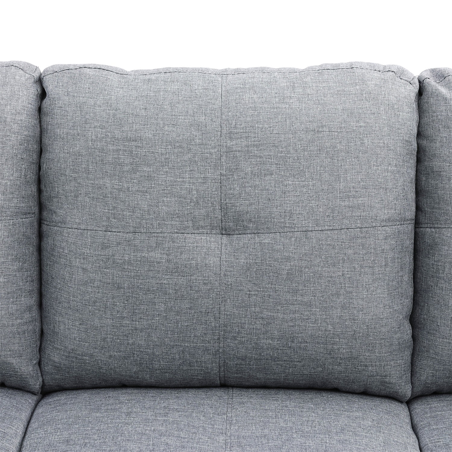 Hommoo Linen Living Room Furniture Sets, 4-Seat Couches and Sofa Set, L Shaped Couch Set Sectional Sofa Set for Home, Apartment, Dorm, Grey(No Ottoman)