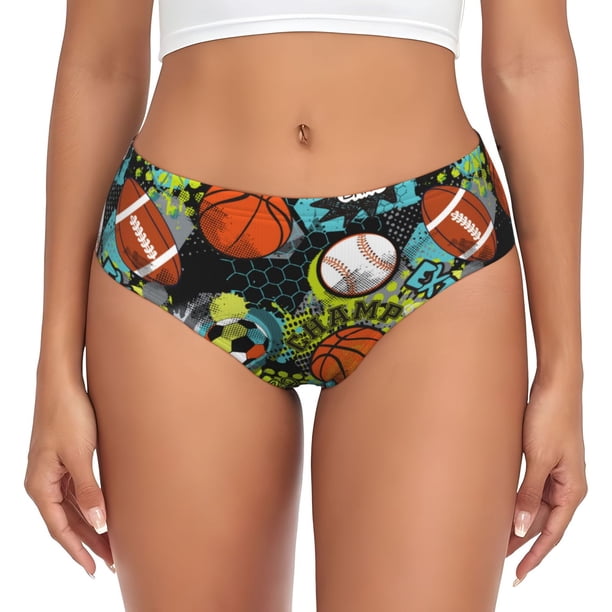 Fotbe Balls Calzones Estampados para Mujer – Ropa Interior de Algodón, Cómoda, Suave y Elástica-Large
