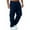 Navy, variant on Men's Pockets Military Cargo Pant Elastic Waisted Relaxed Fit Pants