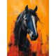 thumbnail image 1 of Qisvanset 12x16 Inch Pop Art Dark Horse Canvas Wall Art, Colorful Abstract Animal Ready To Hang Decor, 1 of 5