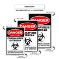thumbnail image 3 of Details About Danger Disease Proceed With Caution High Risk Of Infection Outdoor Office Notice Health and Safety Unique Aluminum Metal Sign 18"x24", 3 of 5