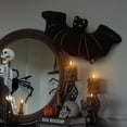 thumbnail image 4 of Phantoscope Happy Halloween Faux Fur Bat Shaped Throw Pillow, Black, 12 x 25 inch, 4 of 5