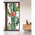 thumbnail image 2 of Window Privacy Film Summer Cactus Floral Stained Glass Window Film Decorative Sun Block Window Cover Watercolor Red Flower Plant Window Clings Static Adhesive Sticker for Bathroom 35.4"x78.7", 2 of 7